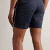 Bulldog Straight-Leg Mid-Length Striped Swim Shorts - BK