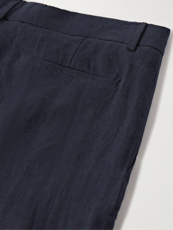 Straight-Leg Pleated Linen Trousers - CU Straight-Leg Pleated Linen Trousers - CU