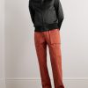 Sukajan Leather-Trimmed Satin Bomber Jacket - OU Sukajan Leather-Trimmed Satin Bomber Jacket - OU