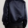 Sukajan Leather-Trimmed Satin Bomber Jacket - BK Sukajan Leather-Trimmed Satin Bomber Jacket - BK