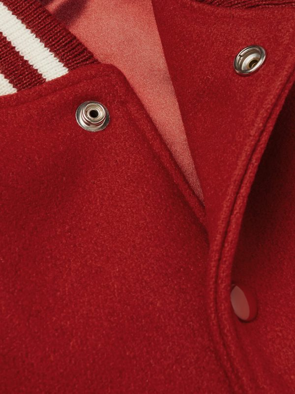 The Hayes Leather-Trimmed Wool-Blend Varsity Jacket - CU The Hayes Leather-Trimmed Wool-Blend Varsity Jacket - CU
