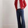 The Hayes Leather-Trimmed Wool-Blend Varsity Jacket - OU The Hayes Leather-Trimmed Wool-Blend Varsity Jacket - OU