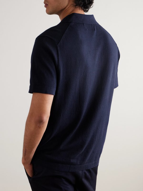 Ryan 6311 Cotton and Linen-Blend Polo Shirt - BK Ryan 6311 Cotton and Linen-Blend Polo Shirt - BK