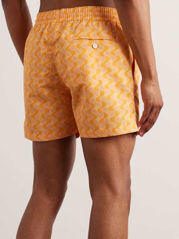 Straight-Leg Short-Length Printed Recycled Swim Shorts - BK Straight-Leg Short-Length Printed Recycled Swim Shorts - BK