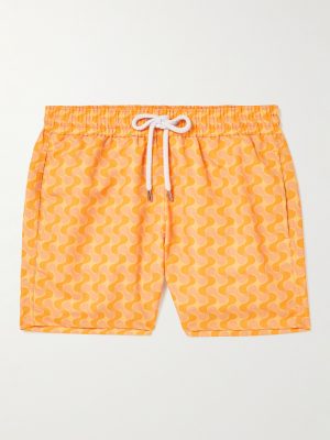 Straight-Leg Short-Length Printed Recycled Swim Shorts Straight-Leg Short-Length Printed Recycled Swim Shorts