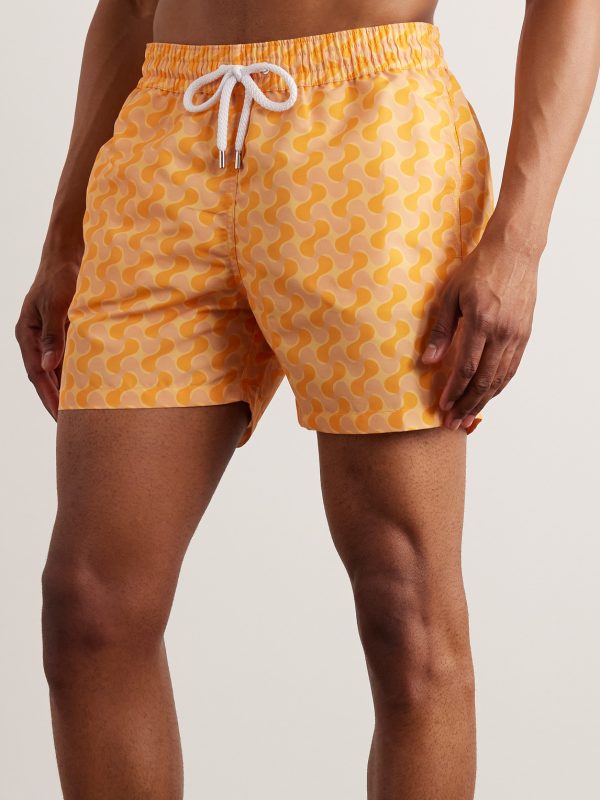 Straight-Leg Short-Length Printed Recycled Swim Shorts - OU Straight-Leg Short-Length Printed Recycled Swim Shorts - OU