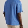Angelo Camp-Collar Linen Shirt - BK Angelo Camp-Collar Linen Shirt - BK