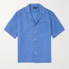 Angelo Camp-Collar Linen Shirt Angelo Camp-Collar Linen Shirt