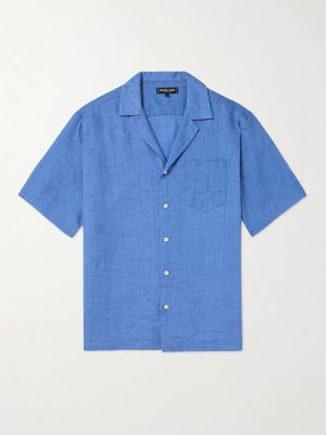 Angelo Camp-Collar Linen Shirt Angelo Camp-Collar Linen Shirt