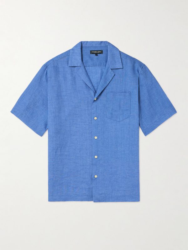 Angelo Camp-Collar Linen Shirt Angelo Camp-Collar Linen Shirt