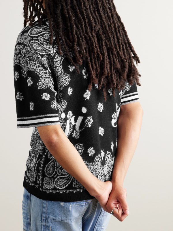 Logo-Embroidered Bandana-Jacquard Cotton Shirt - BK Logo-Embroidered Bandana-Jacquard Cotton Shirt - BK