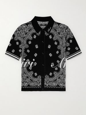 Logo-Embroidered Bandana-Jacquard Cotton Shirt Logo-Embroidered Bandana-Jacquard Cotton Shirt