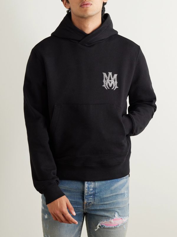 Crystal-Embellished Cotton-Jersey Hoodie - FR