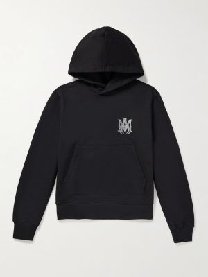 Crystal-Embellished Cotton-Jersey Hoodie