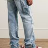 Carpenter Straight-Leg Distressed Patchwork Panelled Jeans - BK