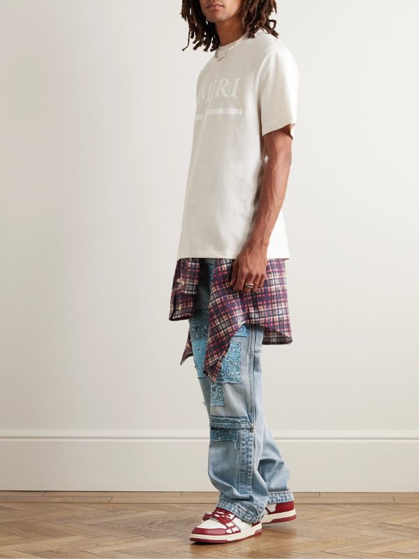 Carpenter Straight-Leg Distressed Patchwork Panelled Jeans - OU