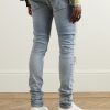 Skinny-Fit Logo-Embroidered Distressed Patchwork Jeans - BK Skinny-Fit Logo-Embroidered Distressed Patchwork Jeans - BK