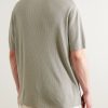 Ribbed Linen-Blend Polo Shirt - BK Ribbed Linen-Blend Polo Shirt - BK