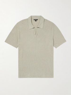 Ribbed Linen-Blend Polo Shirt