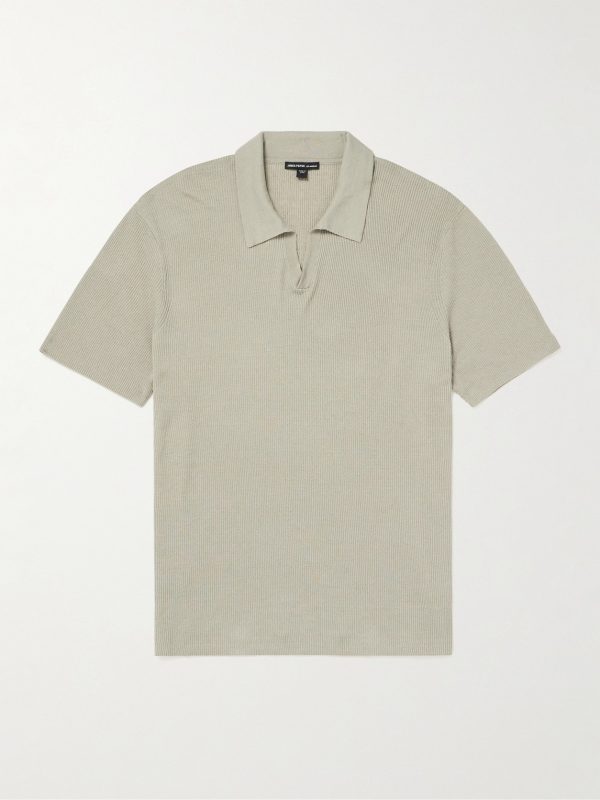 Ribbed Linen-Blend Polo Shirt Ribbed Linen-Blend Polo Shirt