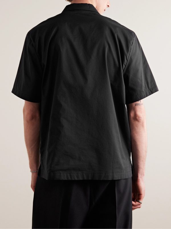 Convertible-Collar Cotton Shirt - BK