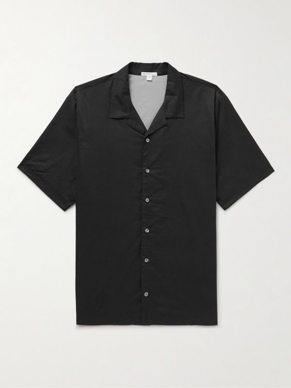 Convertible-Collar Cotton Shirt