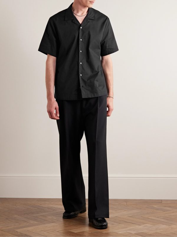 Convertible-Collar Cotton Shirt - OU