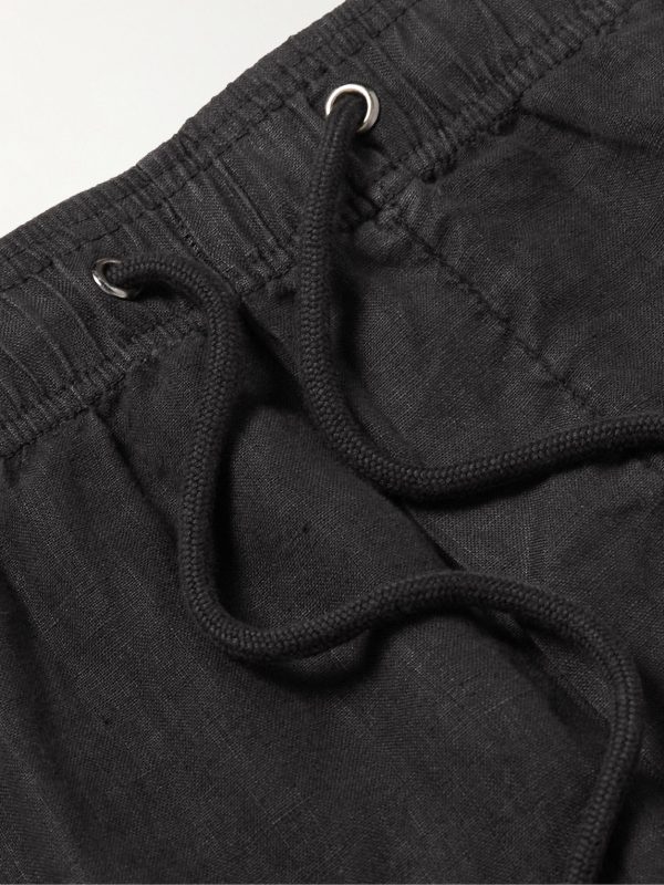 Straight-Leg Garment-Dyed Linen Drawstring Shorts - CU Straight-Leg Garment-Dyed Linen Drawstring Shorts - CU