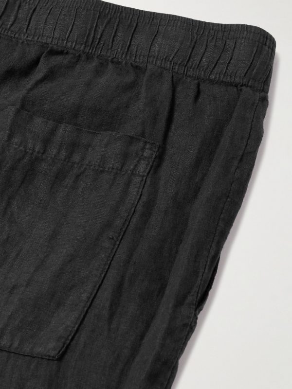 Garment-Dyed Straight-Leg Linen Drawstring Trousers - CU Garment-Dyed Straight-Leg Linen Drawstring Trousers - CU