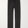 Garment-Dyed Straight-Leg Linen Drawstring Trousers Garment-Dyed Straight-Leg Linen Drawstring Trousers