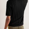 Pointelle-Knit Pima Cotton Polo Shirt - BK Pointelle-Knit Pima Cotton Polo Shirt - BK