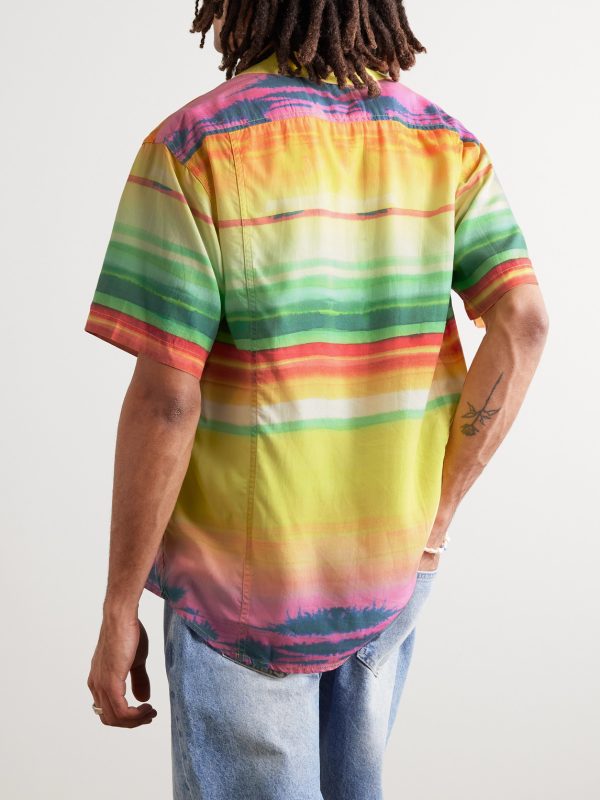 Todos Convertible-Collar Striped Lyocell Shirt - BK Todos Convertible-Collar Striped Lyocell Shirt - BK