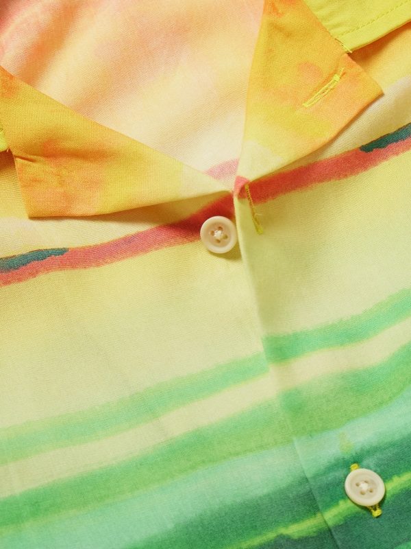 Todos Convertible-Collar Striped Lyocell Shirt - CU Todos Convertible-Collar Striped Lyocell Shirt - CU