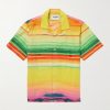 Todos Convertible-Collar Striped Lyocell Shirt Todos Convertible-Collar Striped Lyocell Shirt