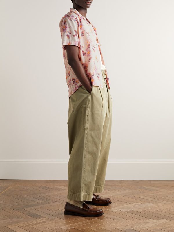 Novella Camp-Collar Floral-Print Lyocell Shirt - OU Novella Camp-Collar Floral-Print Lyocell Shirt - OU