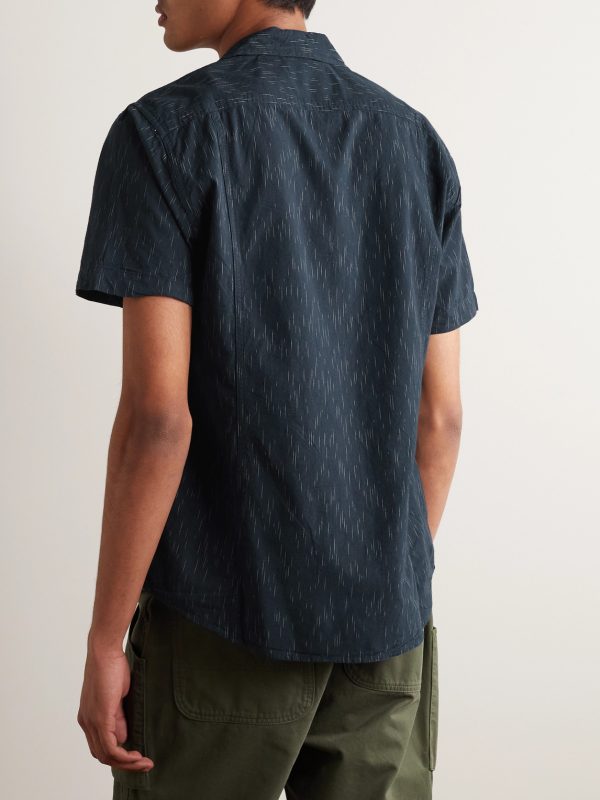 Camp-Collar Cotton-Jacquard Shirt - BK
