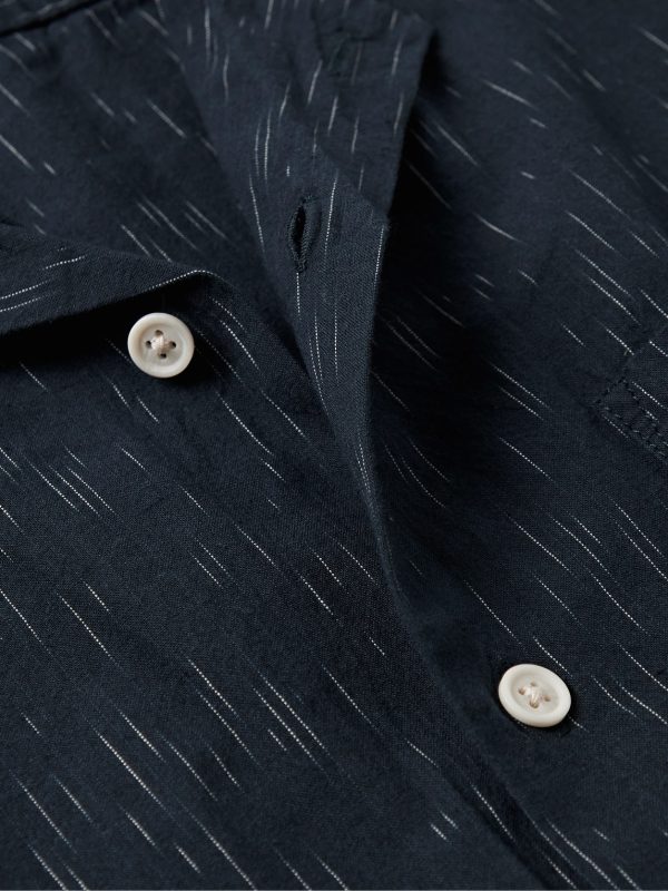 Camp-Collar Cotton-Jacquard Shirt - CU