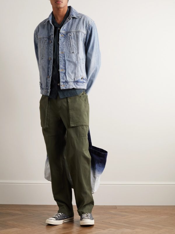 Camp-Collar Cotton-Jacquard Shirt - OU