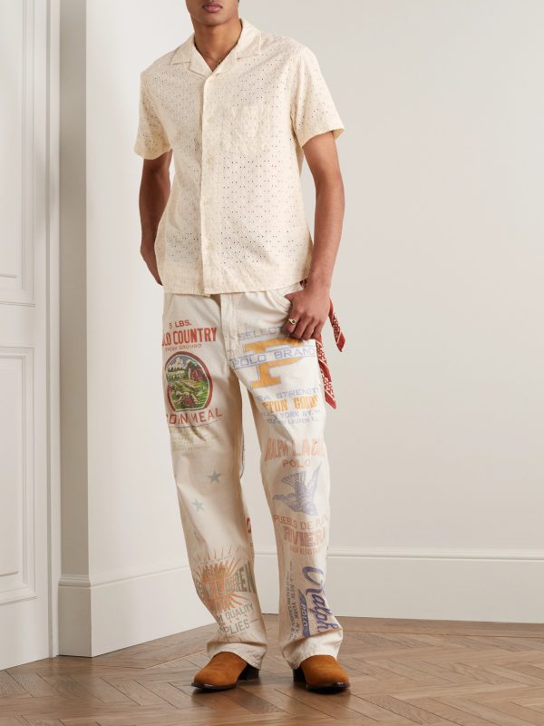 Camp-Collar Broderie Anglaise Cotton Shirt - OU Camp-Collar Broderie Anglaise Cotton Shirt - OU