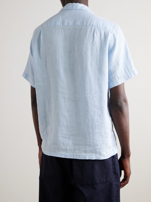 Camp-Collar Linen Shirt - BK Camp-Collar Linen Shirt - BK