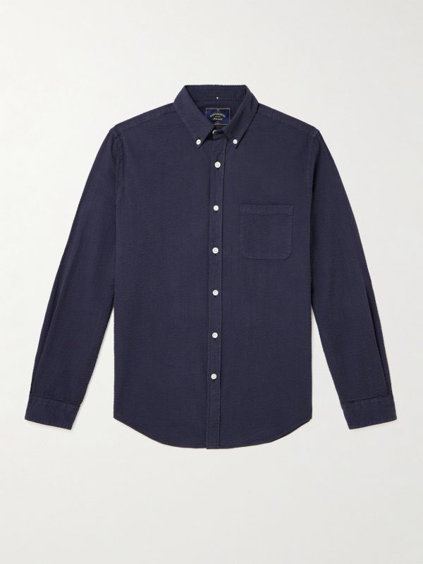 Atlantico Slim-Fit Button-Down Collar Cotton-Seersucker Shirt Atlantico Slim-Fit Button-Down Collar Cotton-Seersucker Shirt