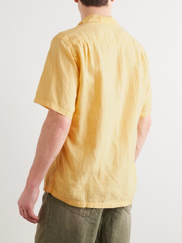 Camp-Collar Linen Shirt - BK Camp-Collar Linen Shirt - BK