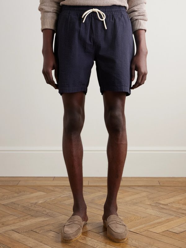 Atlantico Straight-Leg Cotton-Seersucker Drawstring Shorts - FR Atlantico Straight-Leg Cotton-Seersucker Drawstring Shorts - FR