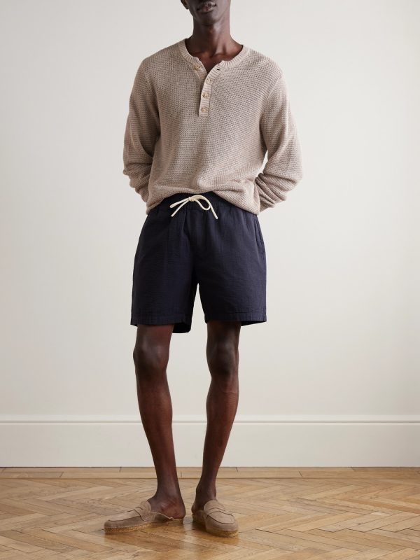Atlantico Straight-Leg Cotton-Seersucker Drawstring Shorts - OU Atlantico Straight-Leg Cotton-Seersucker Drawstring Shorts - OU