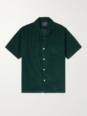 Convertible-Collar Cotton-Corduroy Shirt