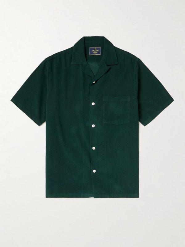 Convertible-Collar Cotton-Corduroy Shirt Convertible-Collar Cotton-Corduroy Shirt