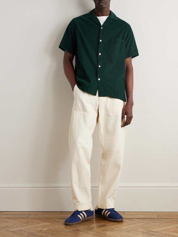 Convertible-Collar Cotton-Corduroy Shirt - OU Convertible-Collar Cotton-Corduroy Shirt - OU