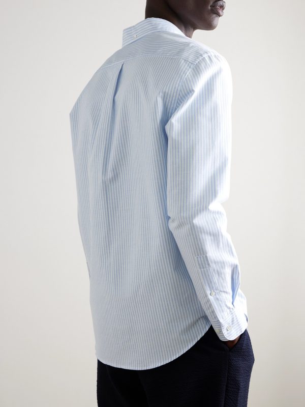 Belavista Button-Down Collar Striped Cotton Oxford Shirt - BK