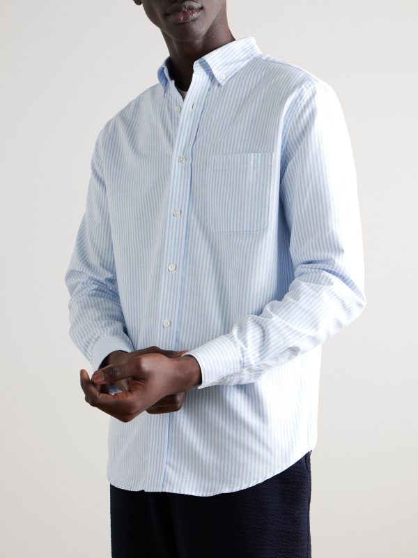 Belavista Button-Down Collar Striped Cotton Oxford Shirt - FR