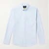 Belavista Button-Down Collar Striped Cotton Oxford Shirt